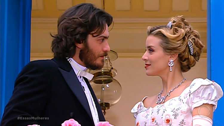 Gabriel Braga Nunes e Christine Fernandes em cena do capítulo final de Essas Mulheres