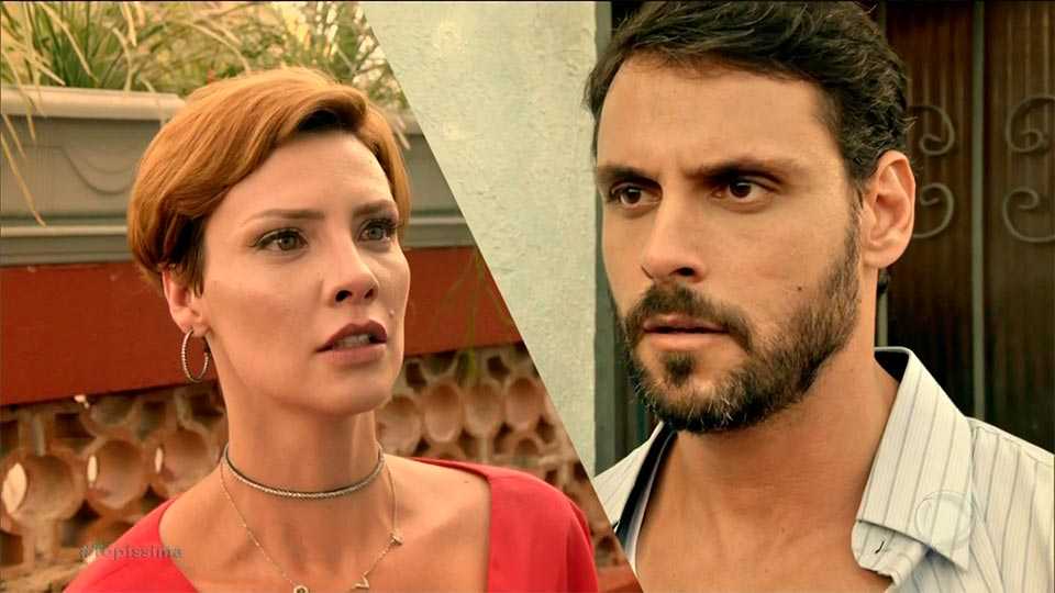 Camila Rodrigues como Sophia e Felipe Cunha, como Antonio em cena do primeiro capítulo de Topíssima.