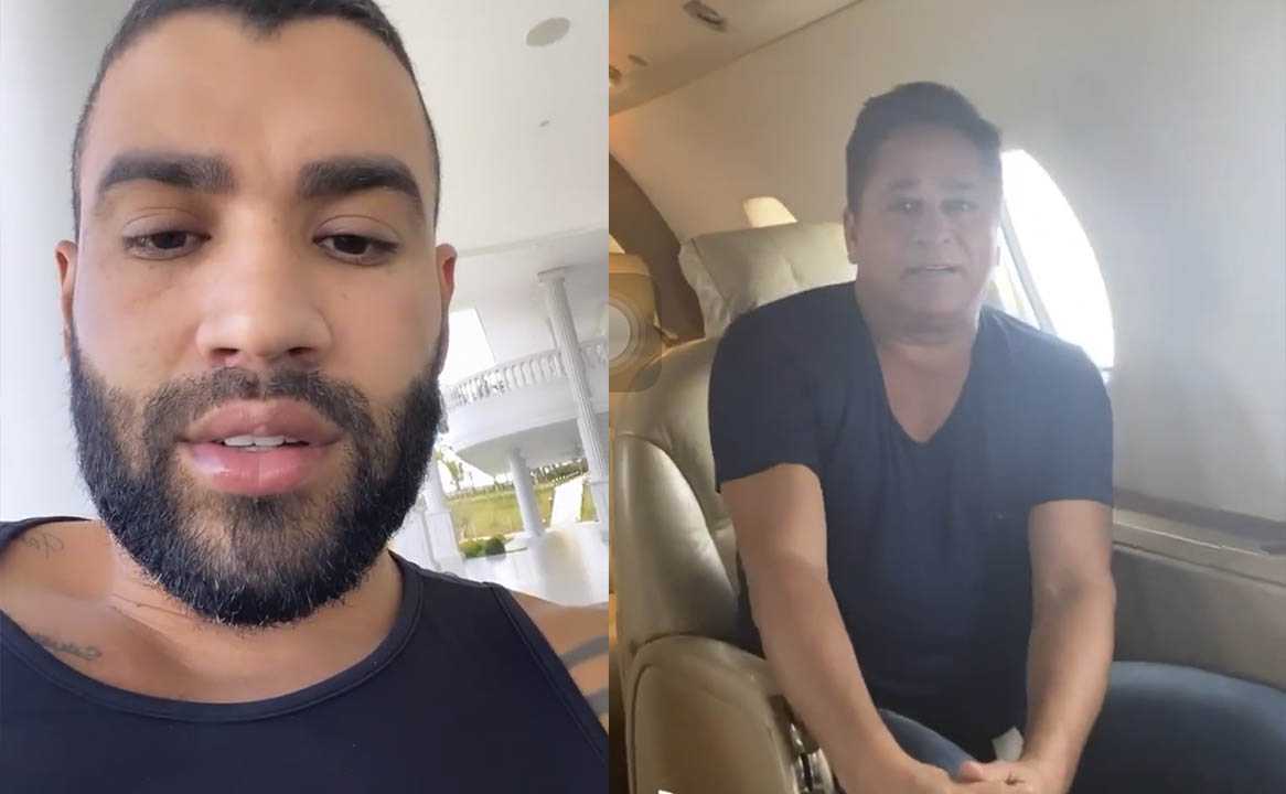 Gusttavo Lima e Leonardo em pouso de emergência