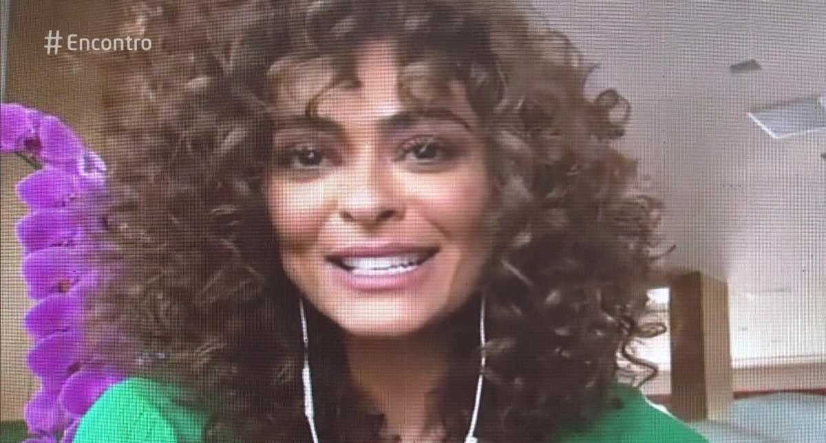 Juliana Paes com novo cabelo no Encontro