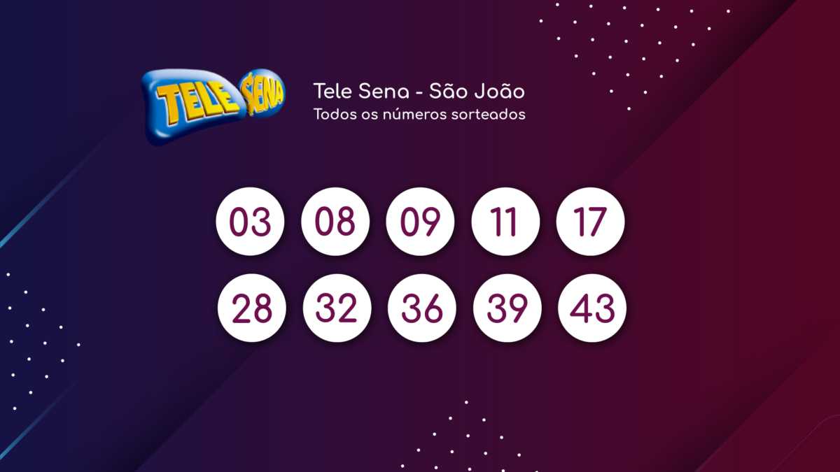 Tele Sena de São João todos os números sorteados