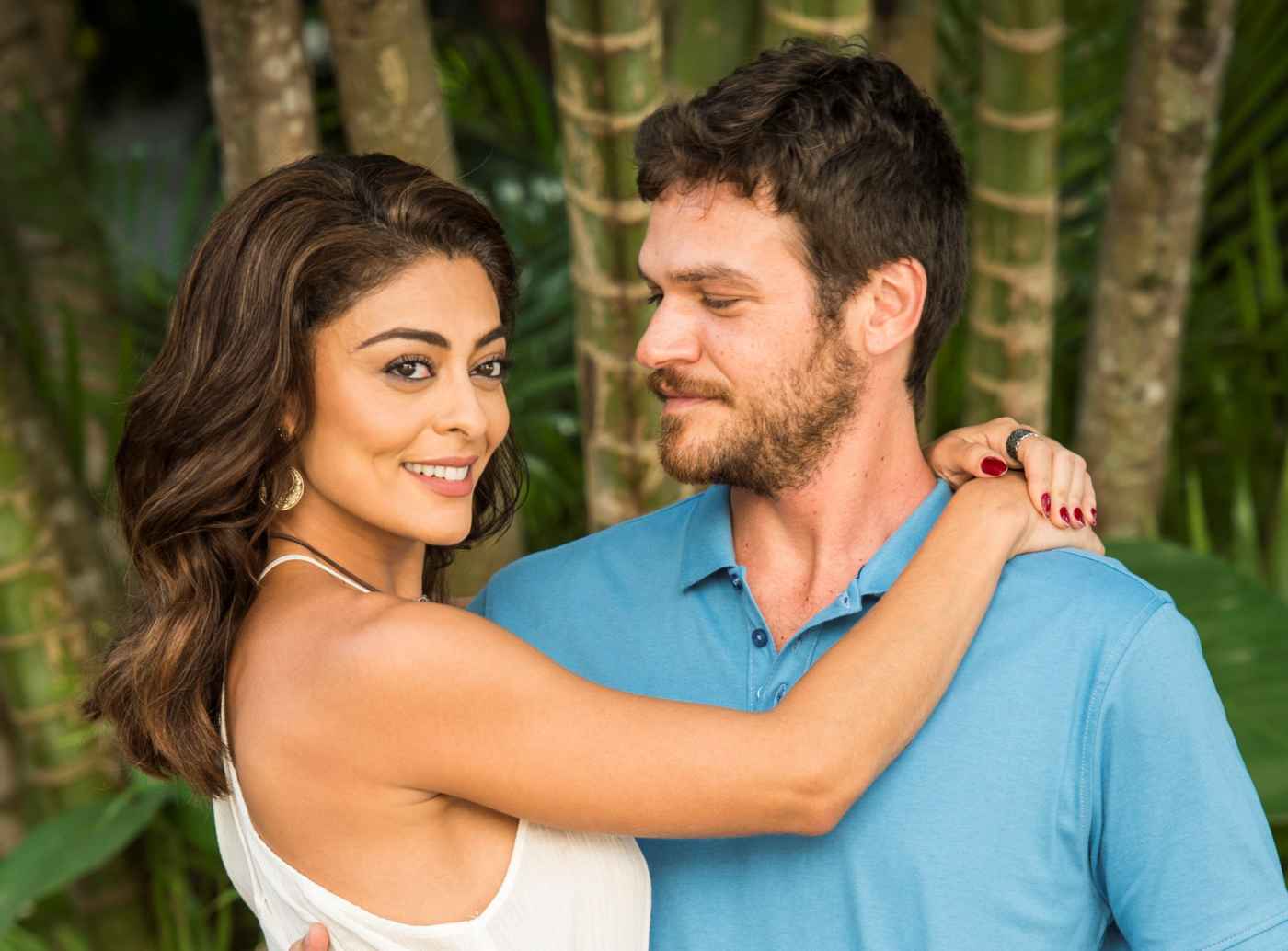 Bibi e Rubinho nos bastidores das gravações da novela A Força do Querer