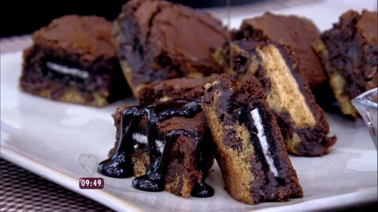 Bolo Brownie com Cookie