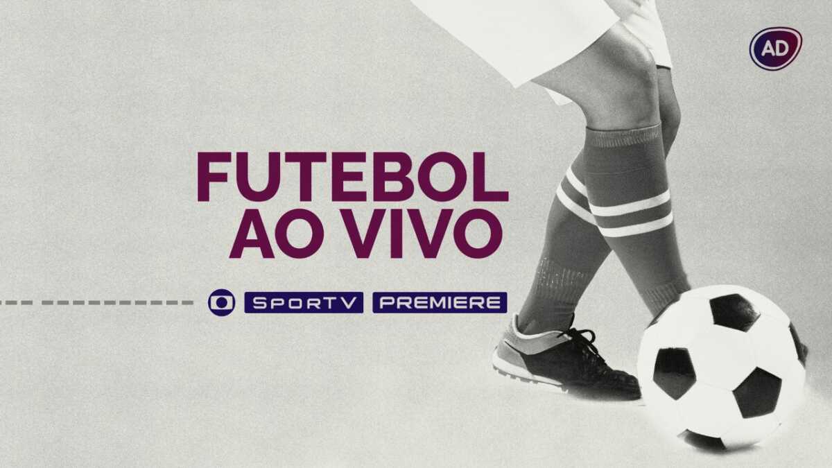 Arte com os logos da Globo, SporTV e Premiere, além dos caracteres escritos "Futebol Ao Vivo'