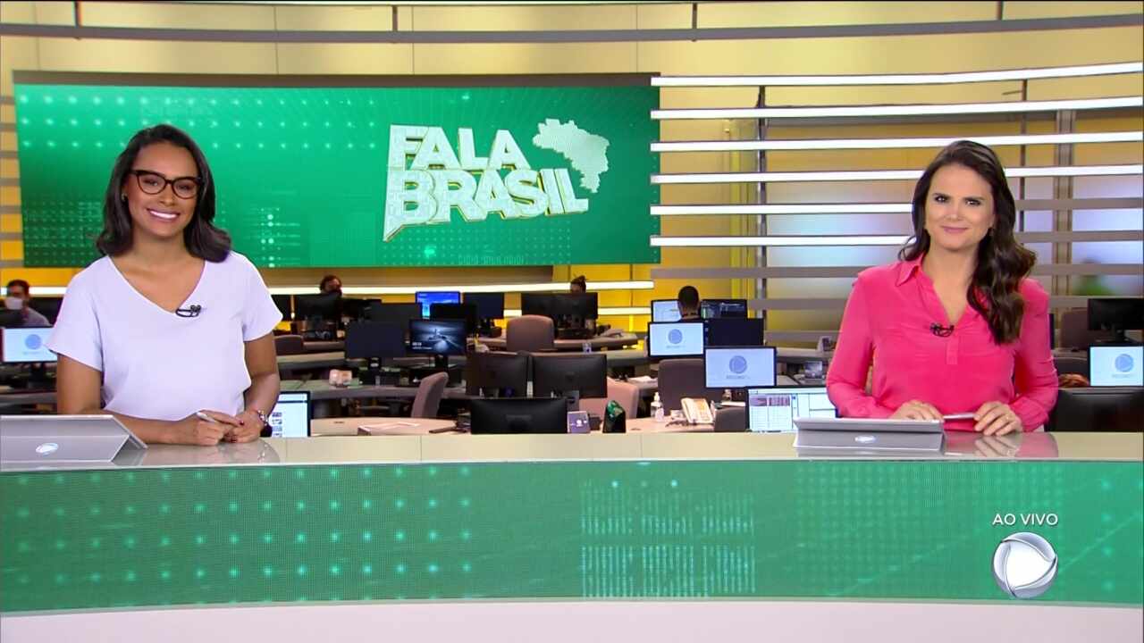 Salcy Lima e roberta Piza apresentando o Fala Brasil desta quinta-feira, 13 de agosto