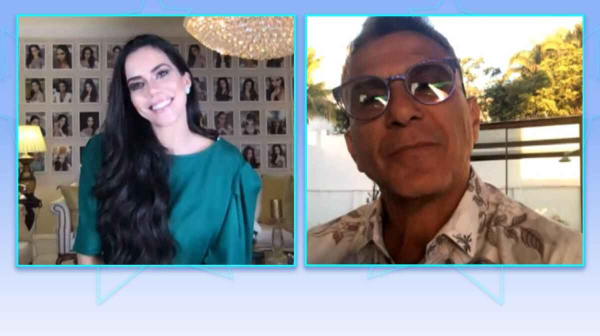 Eri Johnson e Daniela Albuquerque durante a entrevista, cada um da sua casa