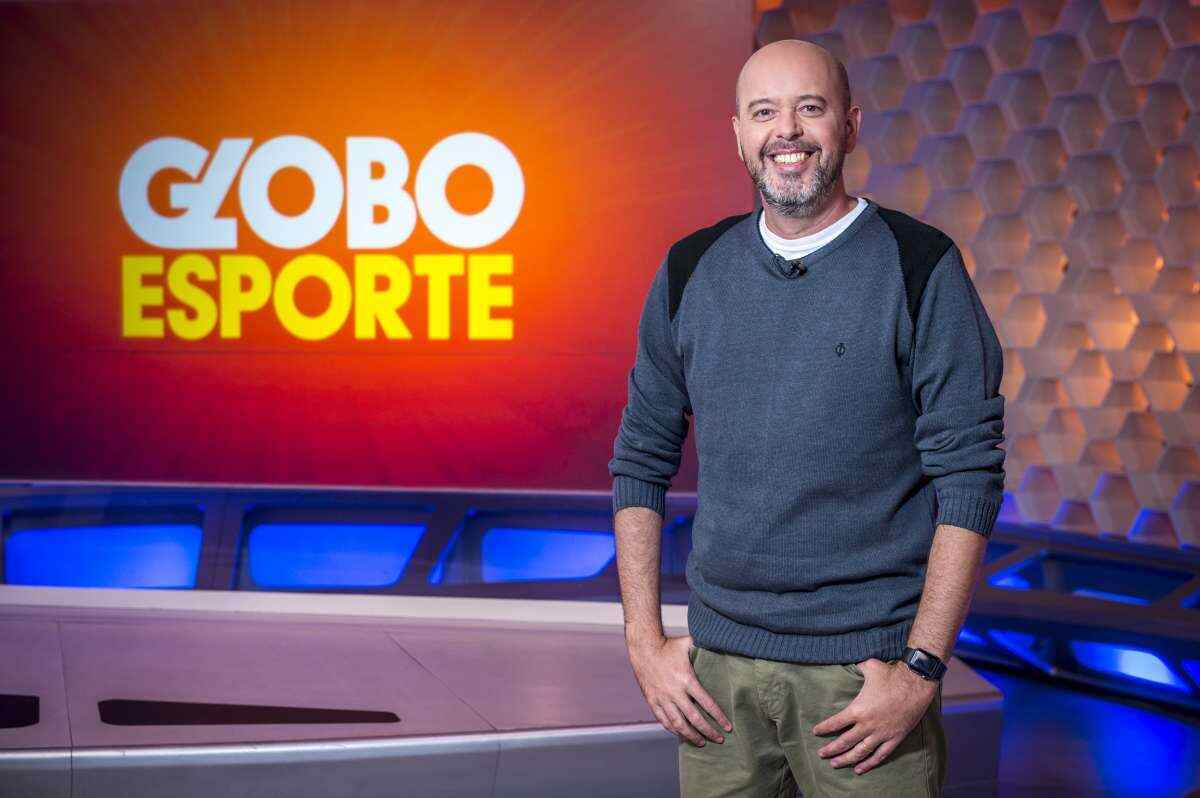 Alex Escobar no estúdio do Globo Esporte