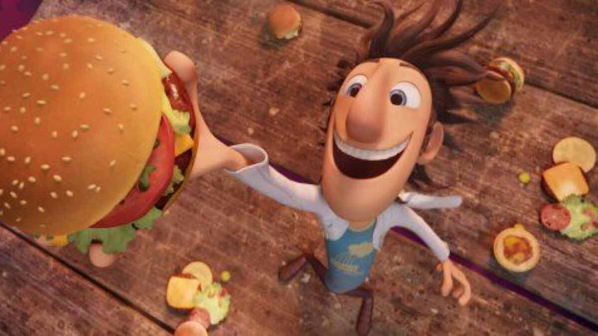 Cena do filme de animação Tá Chovendo Hambúrguer, exibido pela Globo na Sessão da Tarde