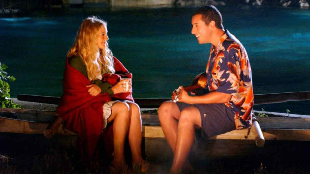 Adam Sandler e Drew Barrymore em cena no filme Como Se Fosse a Primeira Vez