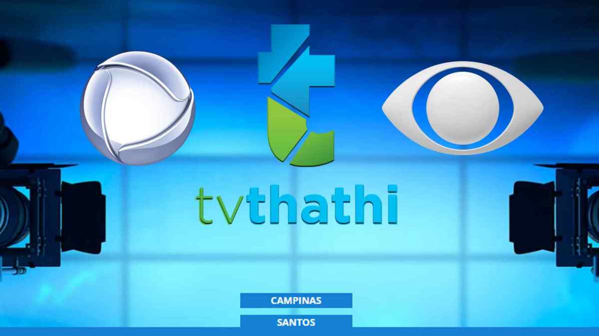 Logos das emissoras TV Thathi, Record TV e Band