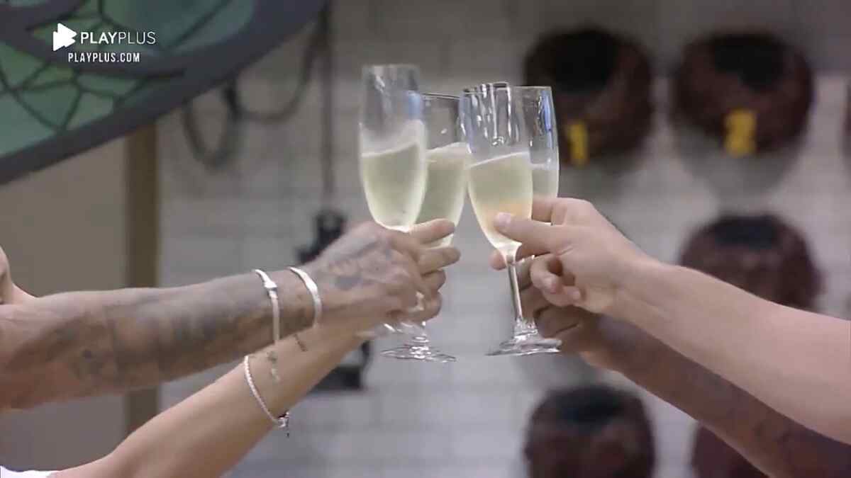 Finalistas brindam em comemoração a final