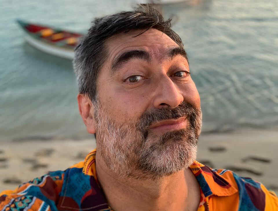 Zeca Camargo fazendo careta