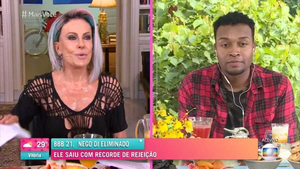 Ana Maria Braga e Nego Di durante a entrevista no Mais Você