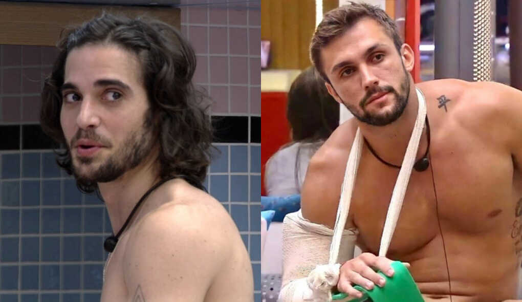 Fiuk e Arthur Picoli, do BBB 21, em uma montagem
