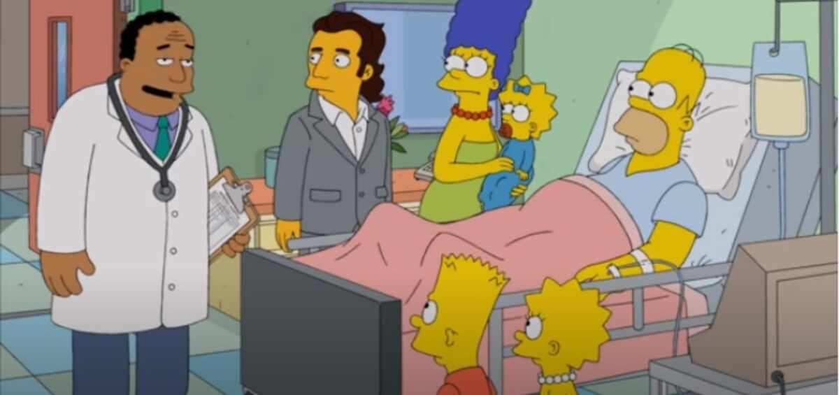 Elenco de Os Simpsons durante um episódio da série