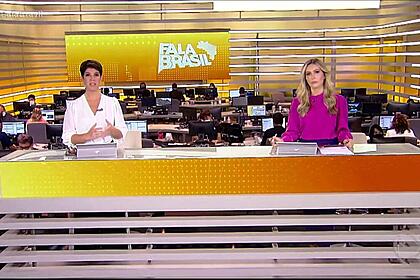 Mariana Godoy e Thalita Oliveira nos estúdios do Fala Brasil em São Paulo