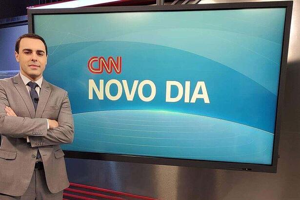 Rafael Colombo no estúdios do Novo Dia, na sede da CNN Brasil em São Paulo