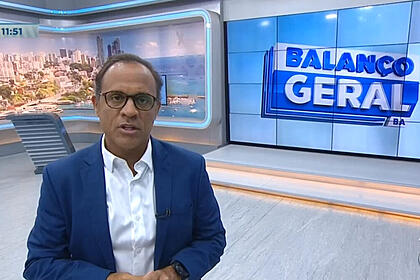 José Eduardo Bocão durante início do Balanço Geral BA