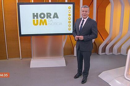 Roberto Kovalick nos estúdios do Hora 1 na Globo