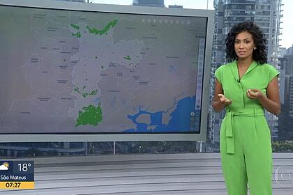 Mariana Aldano nos estúdios do Bom Dia SP