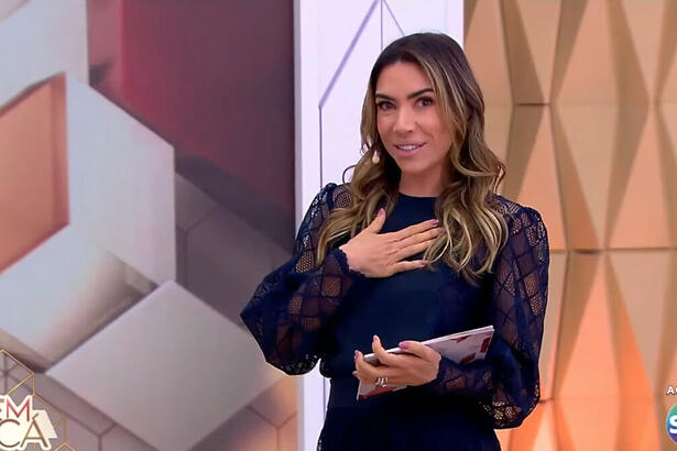Patrícia Abravanel durante o Vem Pra Cá de 11 de maio de 2021