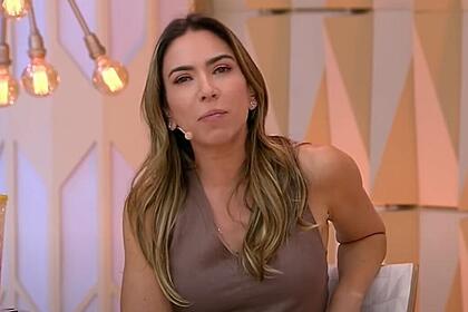 Patrícia Abravanel durante uma edição do Vem Pra Cá no SBT