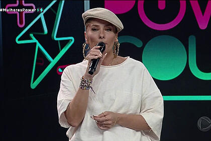 Adriane Galisteu durante o Power Couple - Prova das Mulheres, de 08 de junho