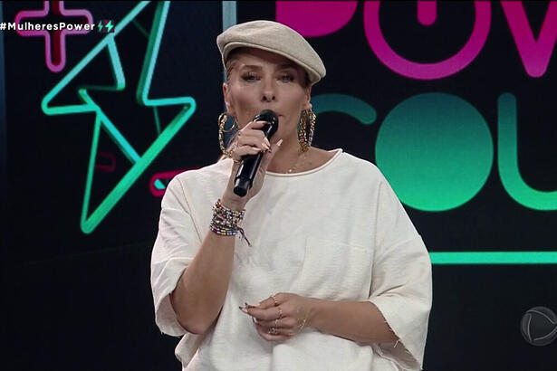 Adriane Galisteu durante o Power Couple - Prova das Mulheres, de 08 de junho