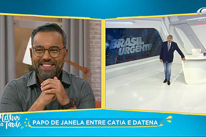 Em clima descontraído, alex sampaio diz ser "totalmente homossexual" para datena e catia fonseca