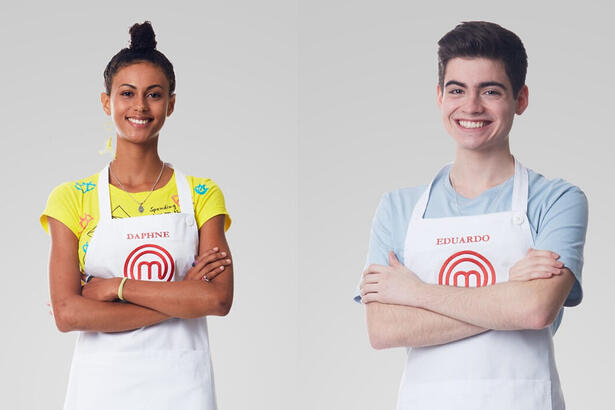 Daphne e Eduardo em foto de divulgação do MasterChef Brasil
