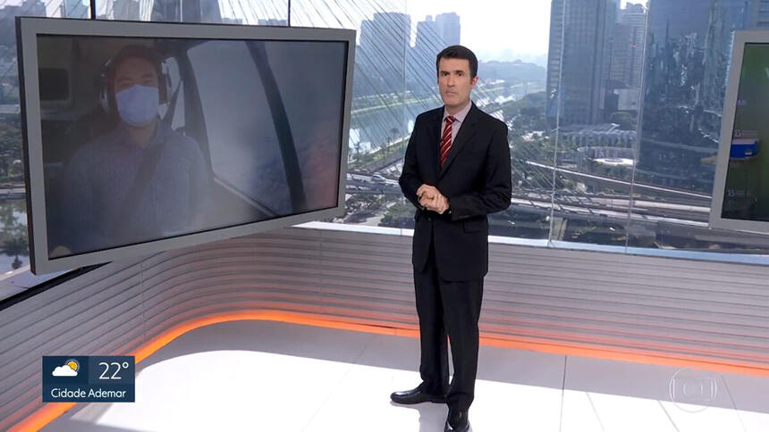 Fábio Turci nos estúdios do SP1 na última sexta-feira, 04 de junho
