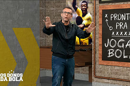 Neto durante o programa os donos da bola na band