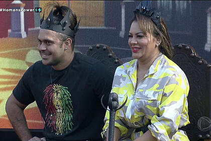 Rod Bala e Márcia Fellipe em jogo da discórdia do Power Couple Brasil