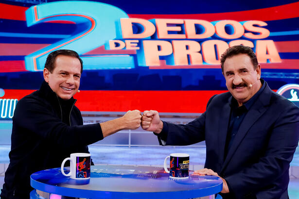 Doria e Ratinho durante a entrevista