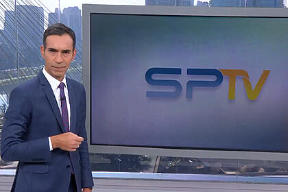 Cesar Tralli nos estúdios do SP1 - edição de 21 de julho