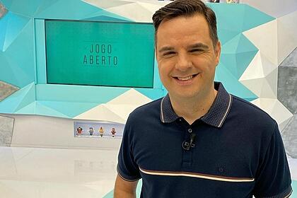 Chico garcia nos estúdios do jogo aberto, na band
