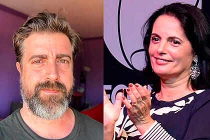 Camilo Pellegrini em sua casa e Paula Richard no lançamento da novela Jesus, na Record TV