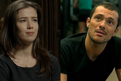 Montagem com trechos das novelas Império e Verdades Secretas, exibidas pela TV Globo