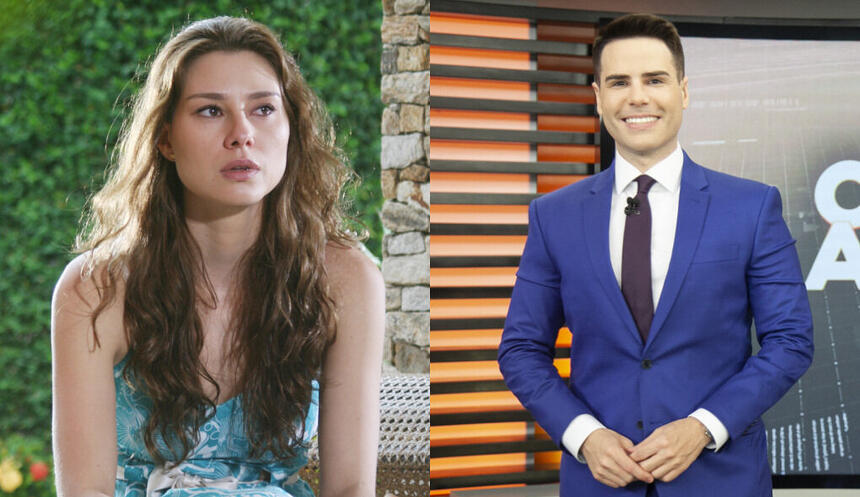 Clarissa (0Lavínia Vlasak) em cena da novela Prova de Amor - Luiz Bacci no estúdio do Cidade Alerta