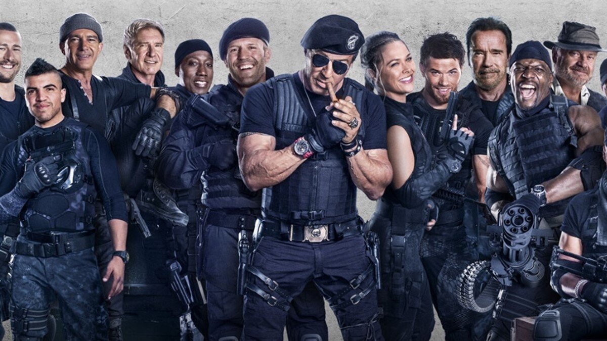 Trecho do filme Os Mercenários 3, exibido pela TV Globo no Domingo Maior