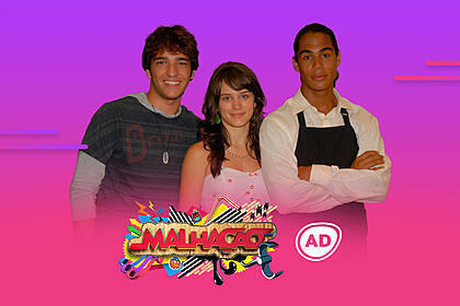 Protagonistas de Malhação 2009 na arte do resumo diário.