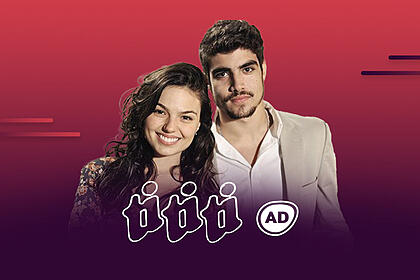 Marcela e Edgar na divulgação do Resumo diário da novela Ti Ti Ti