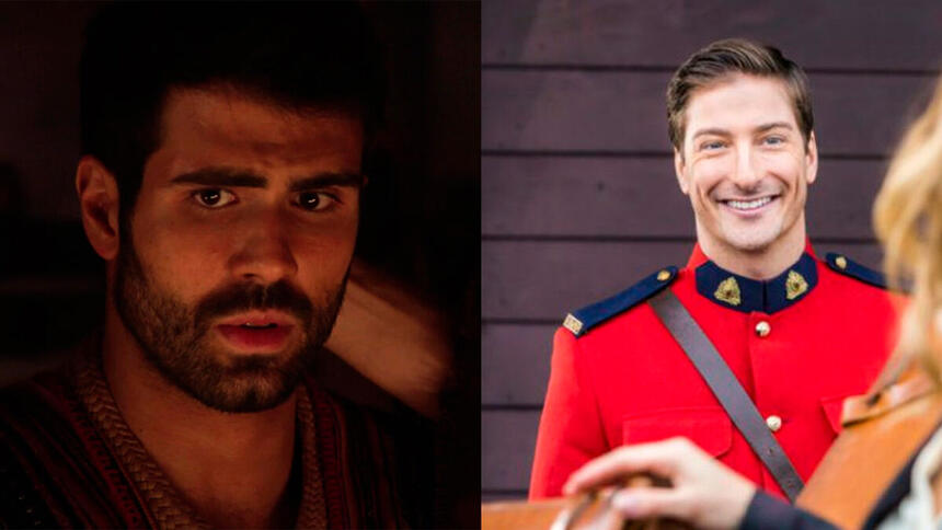 Juliano Lahan como José em Gênesis e Daniel Lissing como Jack em cena de Quando Chama o Coração