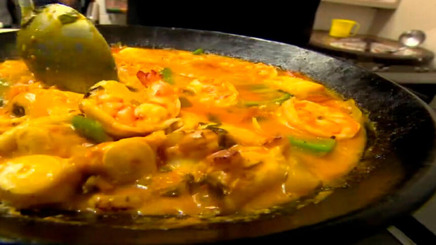 Moqueca de Peixe com camarão e polvo montada