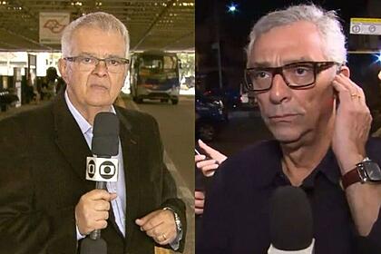 Repórteres Alberto Gaspar e Ari Peixoto em uma montagem