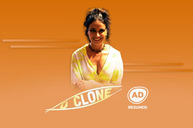 Divulgação do resumo semanal da novela O Clone, exibida no Vale a Pena Ver de Novo da TV Globo