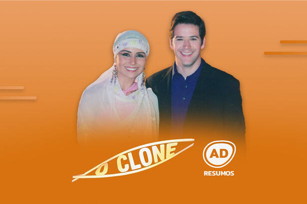Divulgação do resumo diário da novela O Clone, exibida no Vale a Pena Ver de Novo da TV Globo