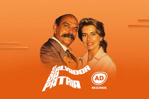 Divulgação do resumo diário da novela O Salvador da Patría, exibida no canal Viva