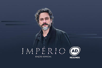 Divulgação do resumo semanal da novela império, reprisada na tv globo