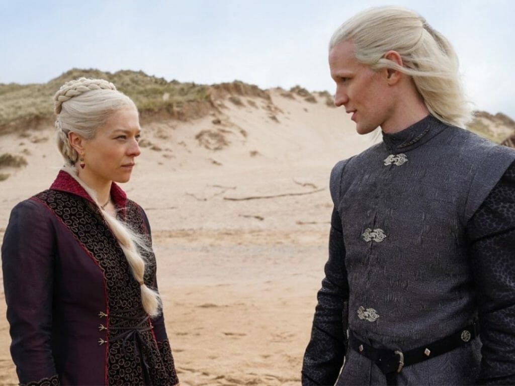 Emma Darcy e Matt Smith em cena de 'House of the Dragon', spin-off de 'Game of Thrones'